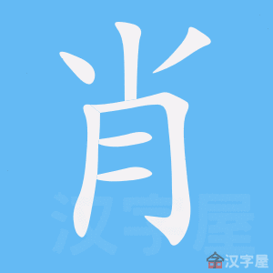 《肖》的笔顺_演示肖的笔顺及肖字的笔画顺序