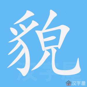 《貌》的笔顺_演示貌的笔顺及貌字的笔画顺序